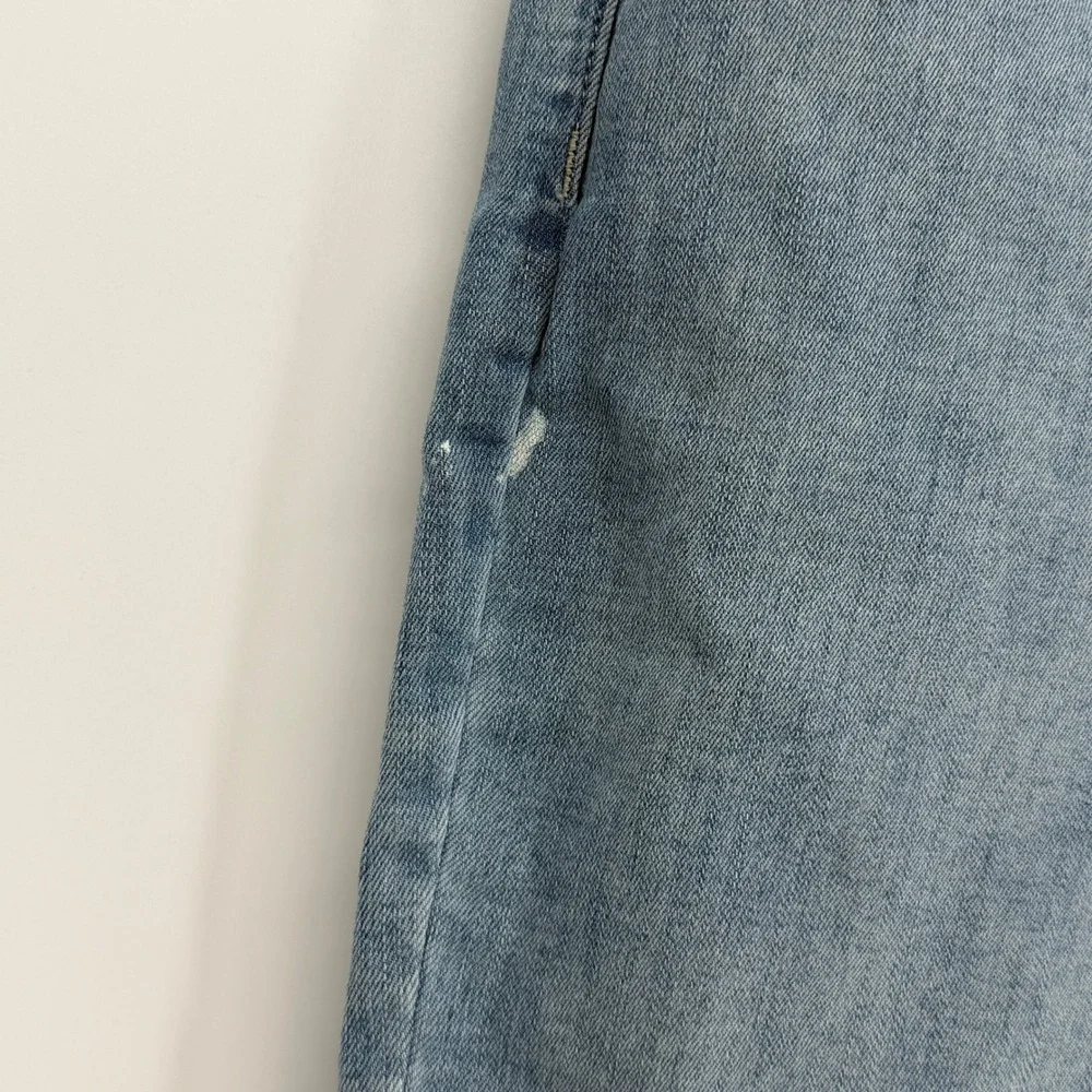 NYDJ‎ Womens Size 12 Light Wash Lift Tuck Cropped Wide Leg Raw Hem Jeans